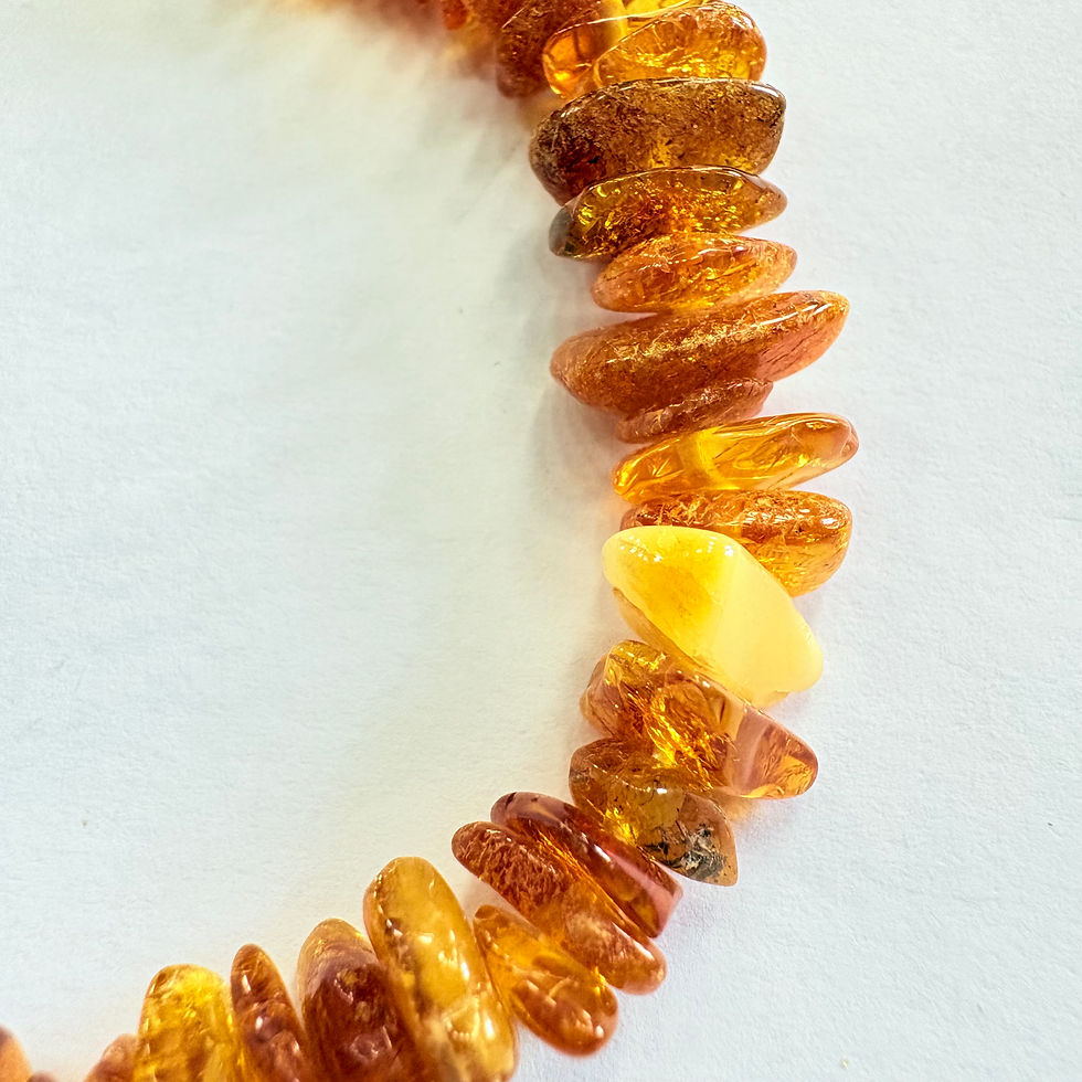 Thumbnail: New Amber threaded necklace 40cm