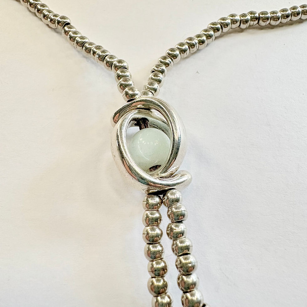 Thumbnail: Designer UNO de 50 Silver Beaded Necklace
