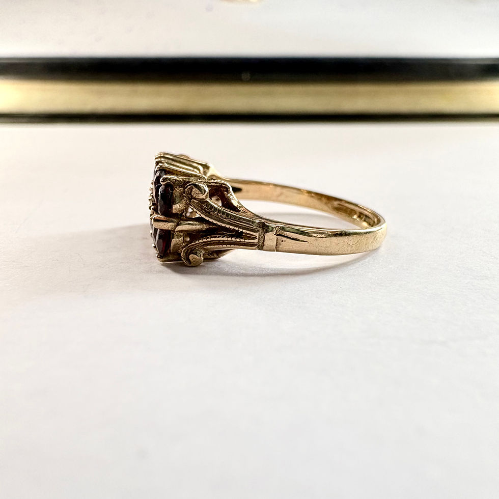 Thumbnail: 9ct yellow gold Hessonite Garnet Ring O