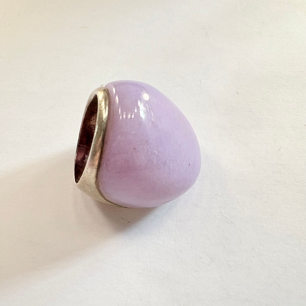 Thumbnail: Sterling silver lavender jade Ring L