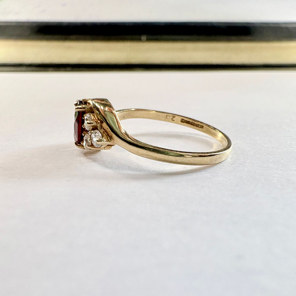 Thumbnail: 9ct Yellow gold hessonite Garnet Ring M3/4 