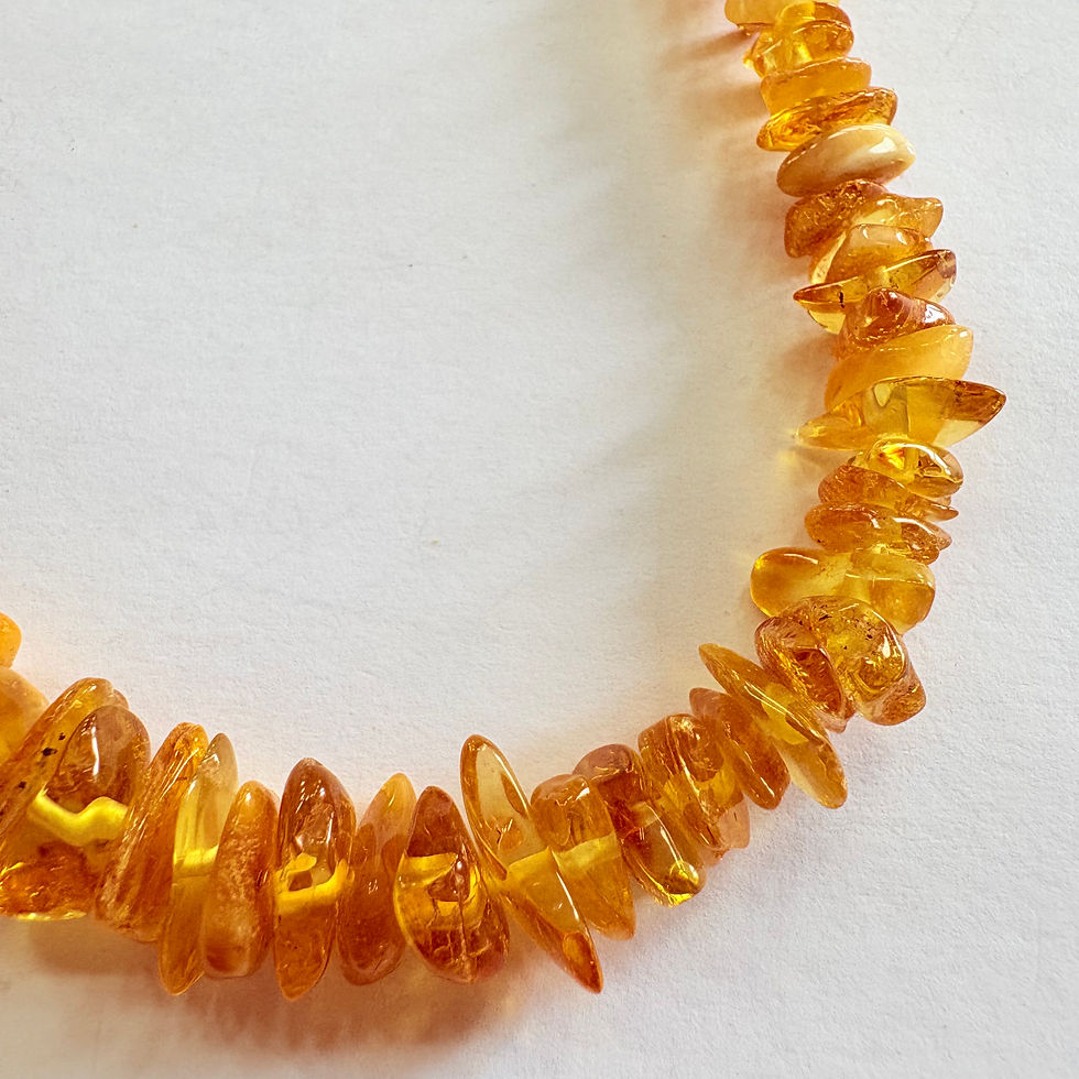 Thumbnail: New Amber Threaded Necklace 16inches