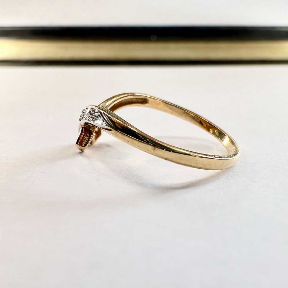 Thumbnail: 9ct yellow gold diamond Cross over Ring L1/2