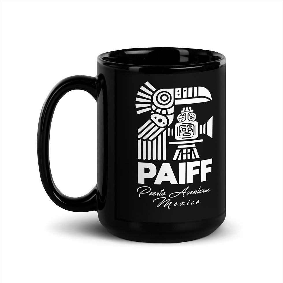 Thumbnail: PAIFF Puerto Aventuras Mexico Film Festival Black Glossy Mug