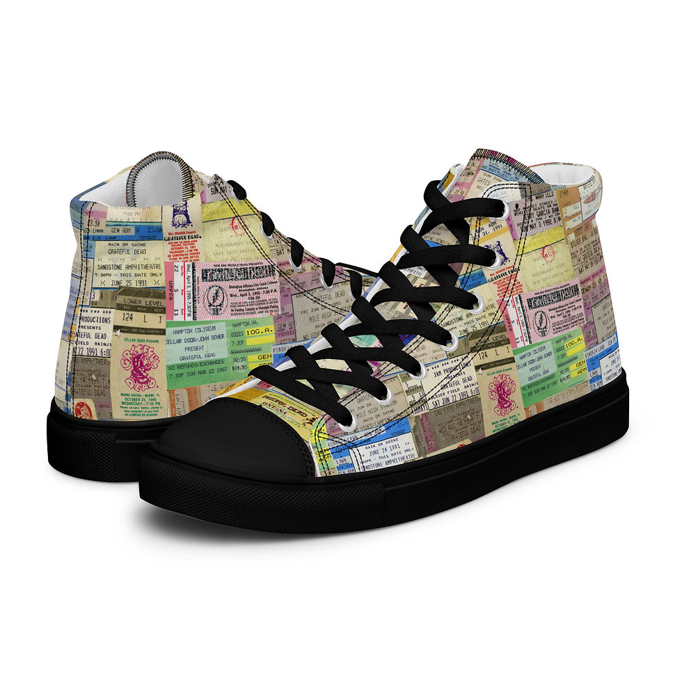 Thumbnail: Dewey's Grateful Dead Ticket Stubs Men’s high top canvas shoes