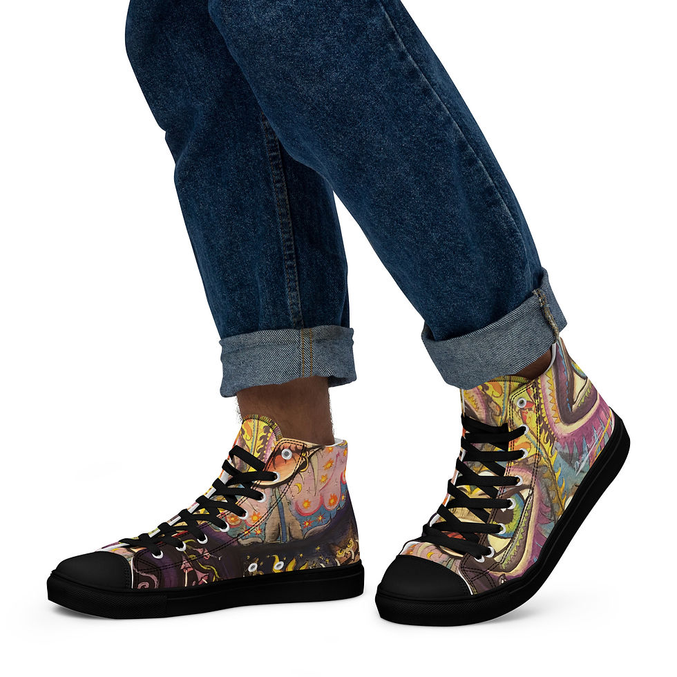 Thumbnail: Dewey Paul Band Men’s high top canvas shoes