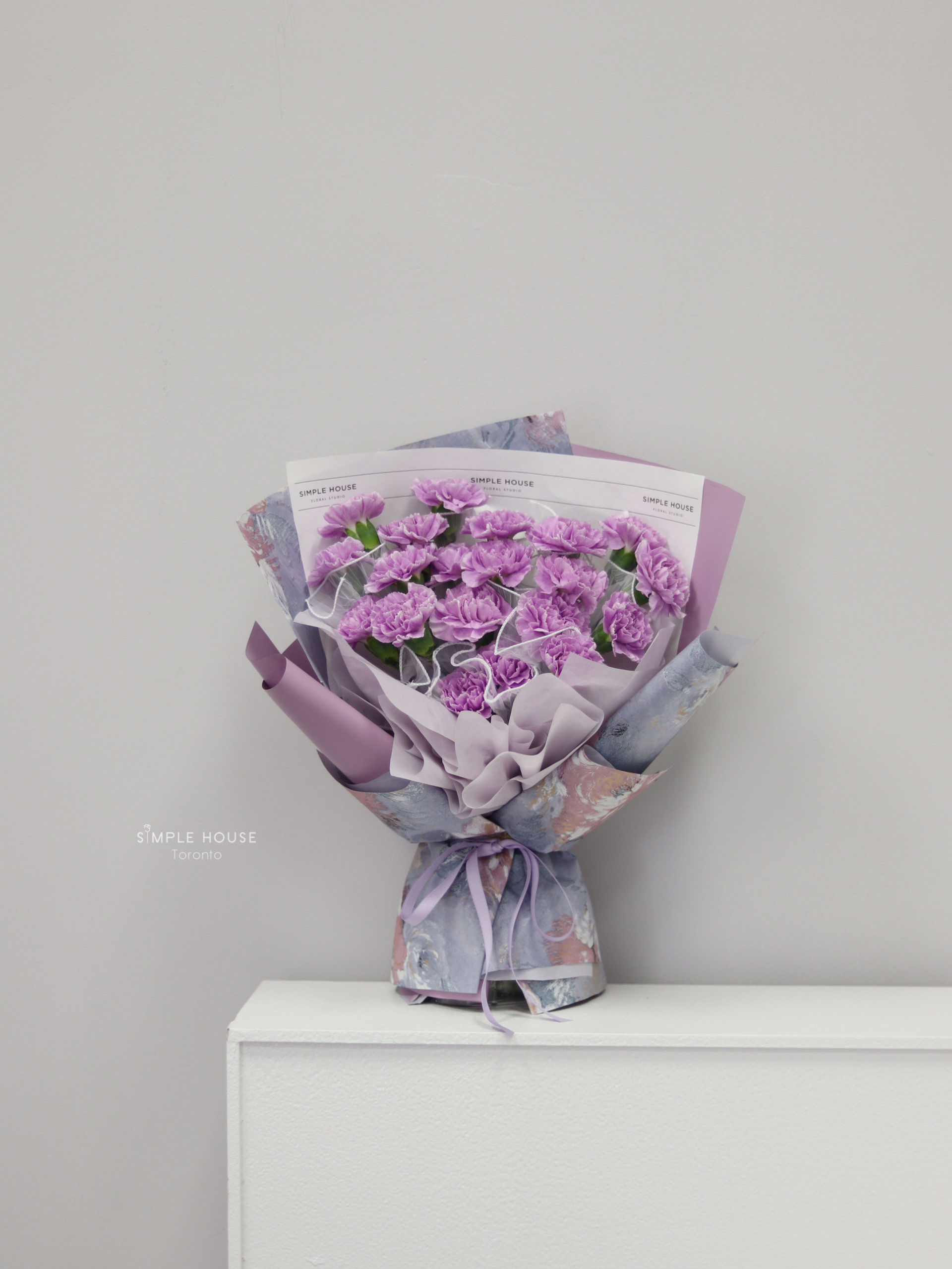 Elegant Carnation Bouquet - Lavender