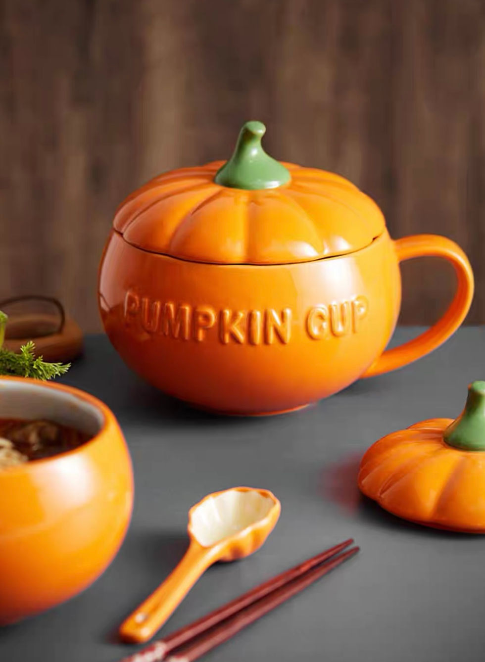 Thumbnail: Ceramic Pumpkin Bowl Cup