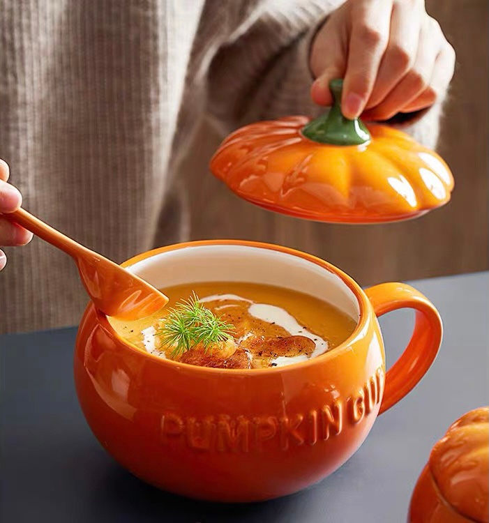 Thumbnail: Ceramic Pumpkin Bowl Cup