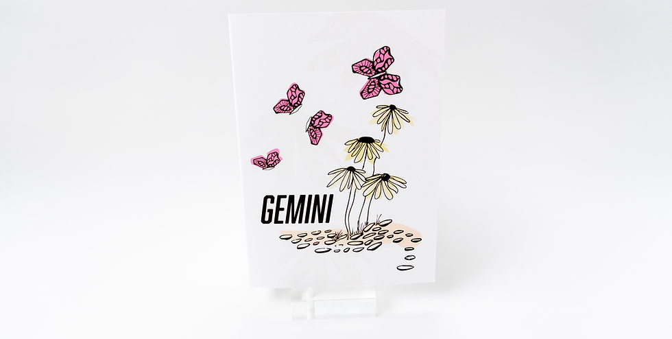 Gemini Zodiac Card