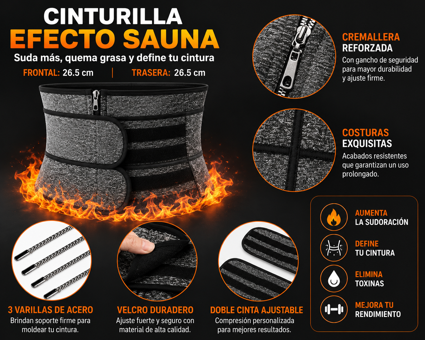 Cinturón Moldeador para Hombre con Soporte Lumbar Deportivo