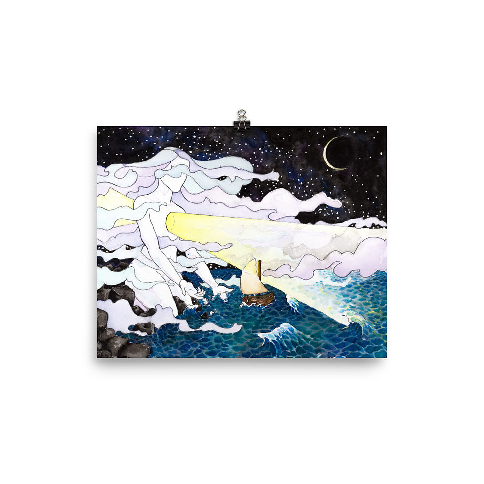 Thumbnail: Lighthouse Fine Art Print (watercolor illustration)