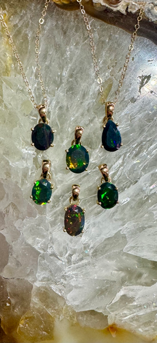 Black Ethiopian Opal Necklace | NOLA Rock Co.