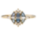 Thumbnail: 18k Gold Diamond & Sapphire Geomatric Ring