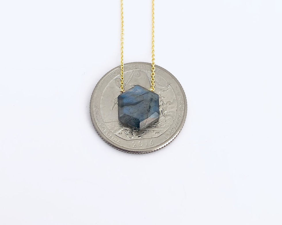 Thumbnail: Labradorite Hexagon Necklace
