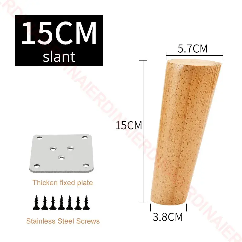 Miniatura: NAIERDI 1PC 8-60cm Round Wood Furniture Legs Natural Solid Wooden Replacement