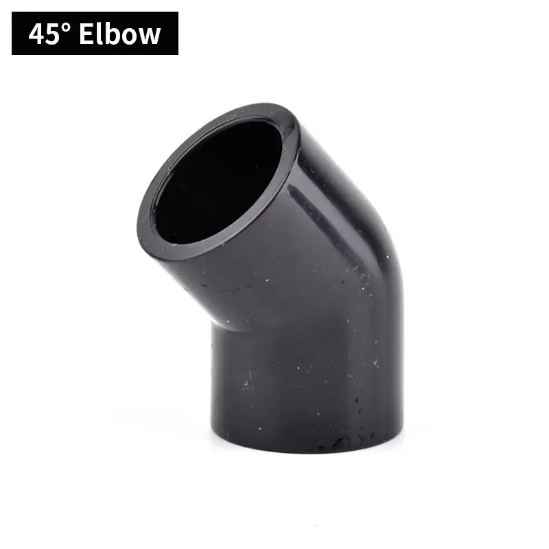 Thumbnail: 1Pc 16~50mm Black PVC Pipe Connector Straight Elbow Tee Joints Aquarium Drainage