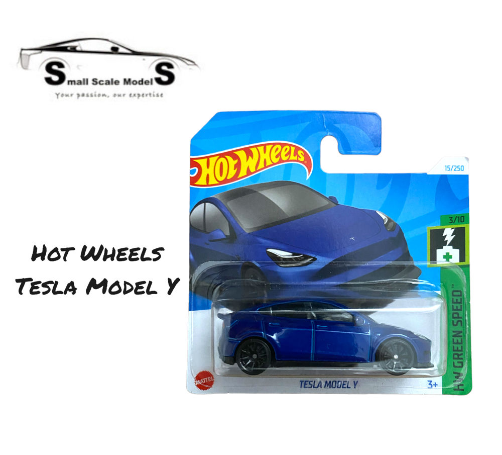 Hot Wheels Diecast Model - Electric Vehicle - Tesla Model Y in Blue