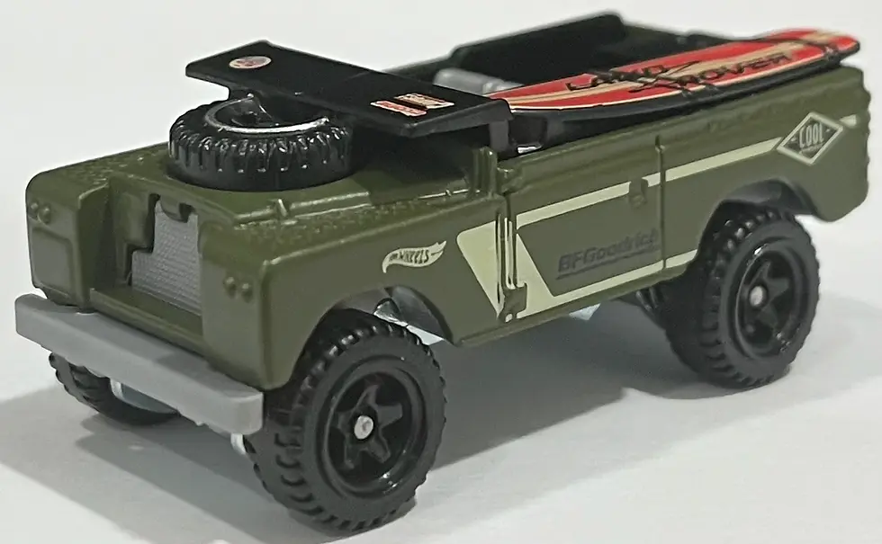 Green Land Rover Series 2 front and side view