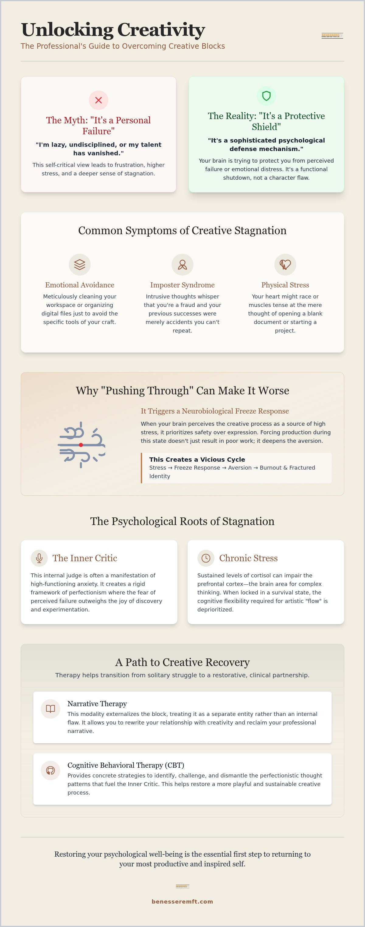 Overcoming creative blocks therapy Roseville