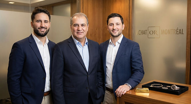 Entreprise familiale d’achat d’or et de métaux précieux à Montréal, père et deux fils chez Achat Or Montréal.