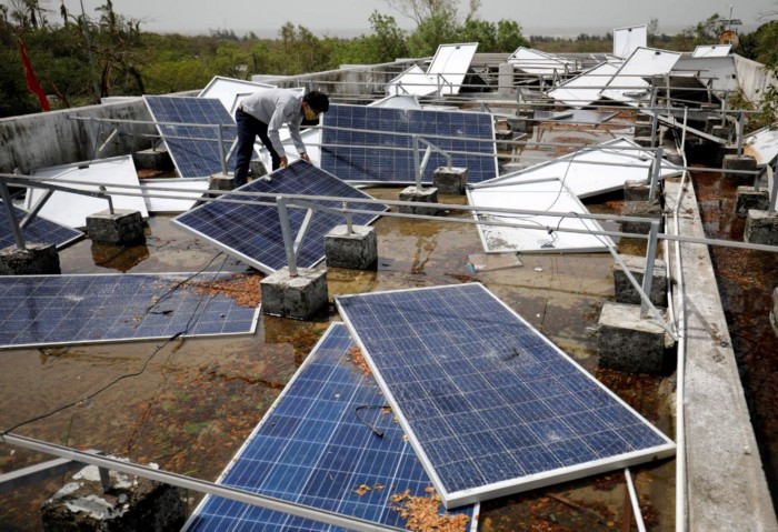 Solar panels in cyclone