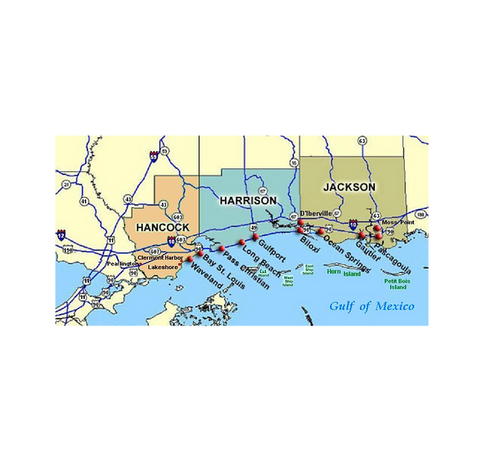 map of Mississippi region