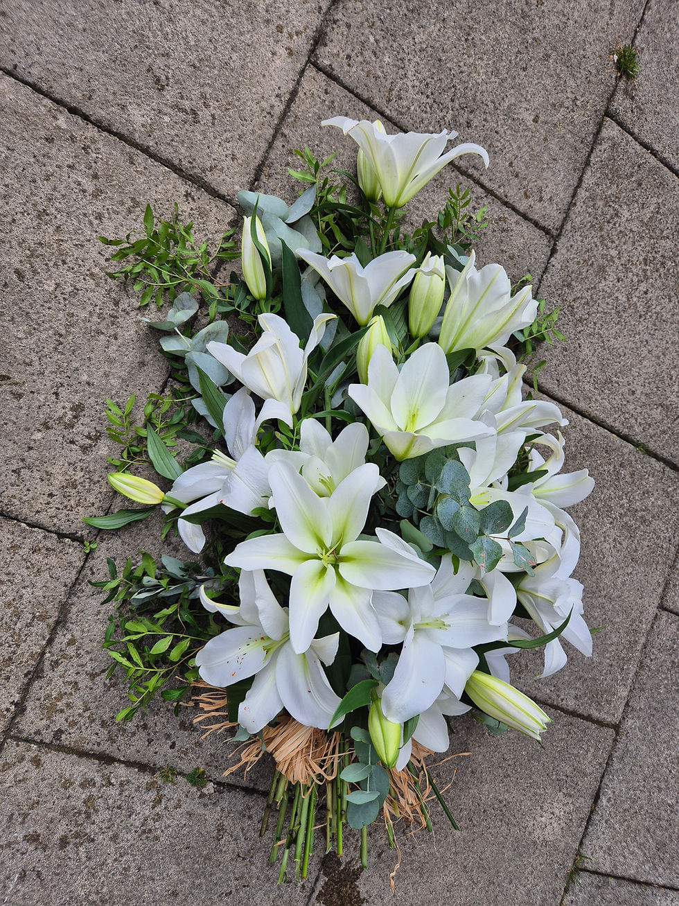 Thumbnail: Lily Tied bunch Funeral Sheaf