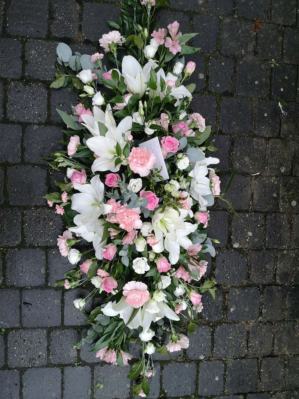 Thumbnail: Pink and white coffin sprays 