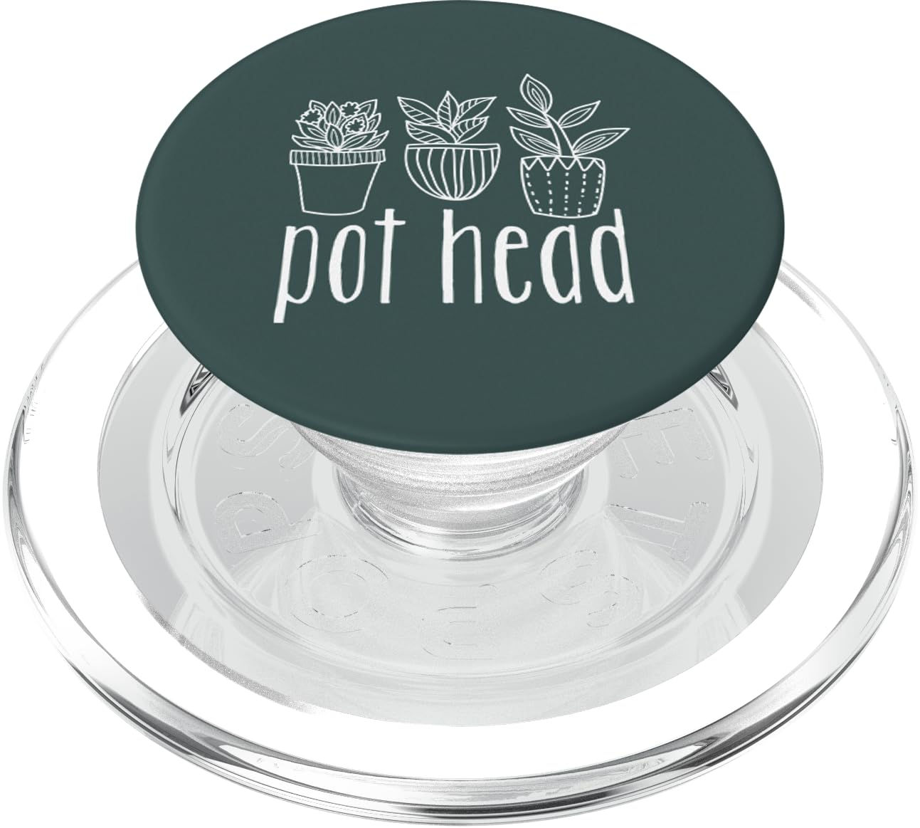 Pot Head - Funny Plant Lovers Gardening Theme PopSockets PopGrip: Swappable Grip
