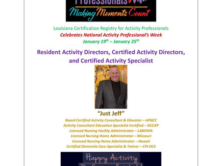 National Activity Professional's Week