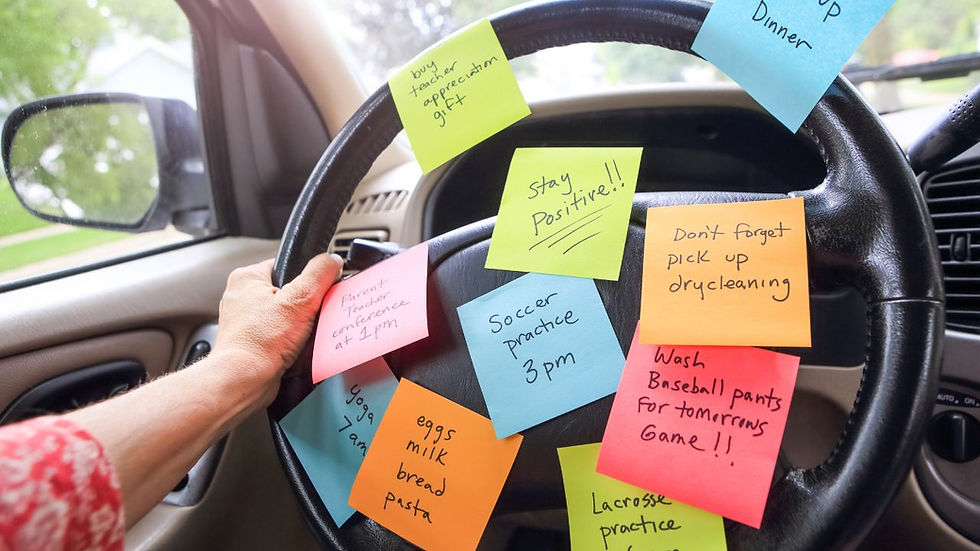 woman overwhelmed by to-do list and clutter