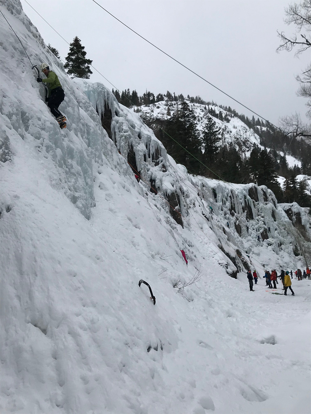 Ice climbing requires teamwork!