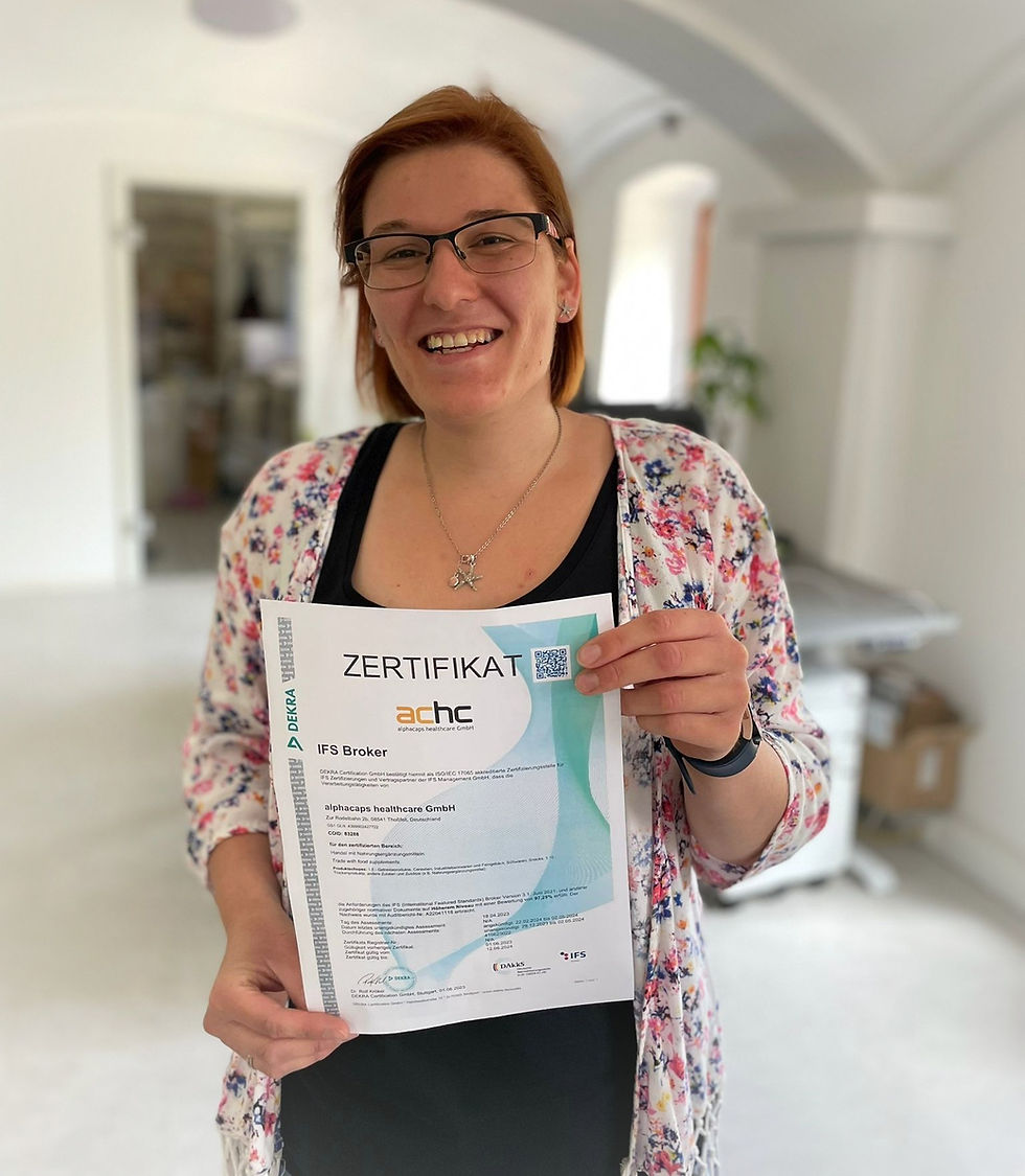 alphacaps healthcare GmbH ist IFS Broker zertifiziert
