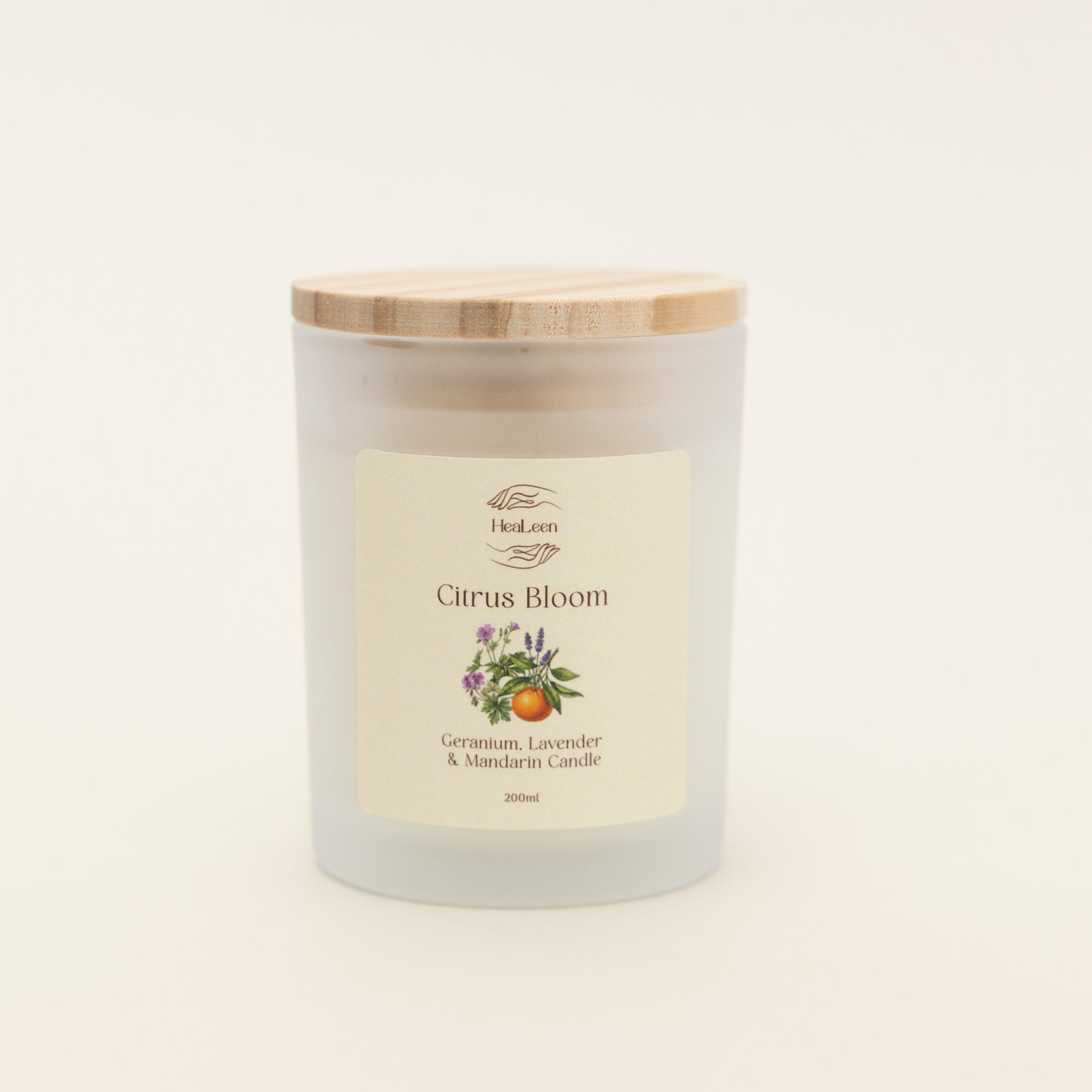 Citrus Bloom - Geranium, Lavender & Mandarin candle - נר גרניום, לבנדר & מנדרין