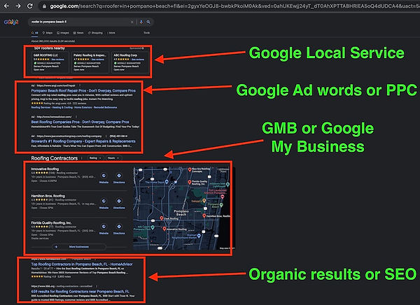 roofing seo vs ppc and maps