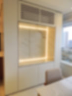 Nicho iluminado em Led na pedra Quartzito Mont Blanc