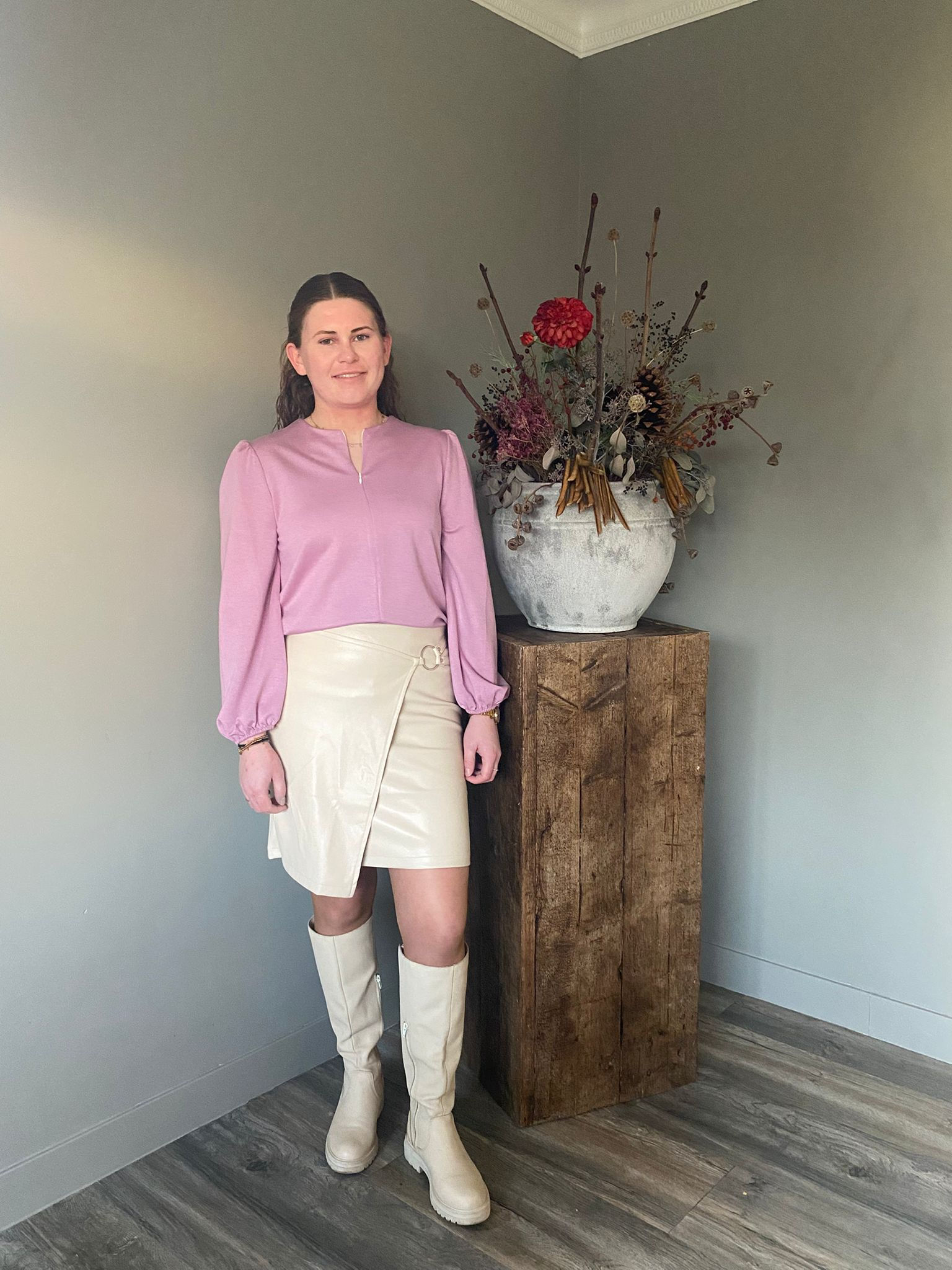 Laurie trui paars met rits