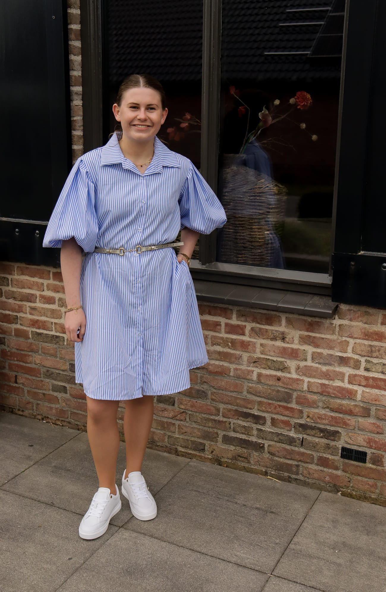 Laurie jurk gestreept blauw