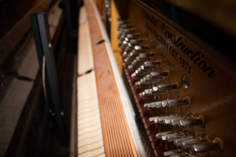 Inside a piano