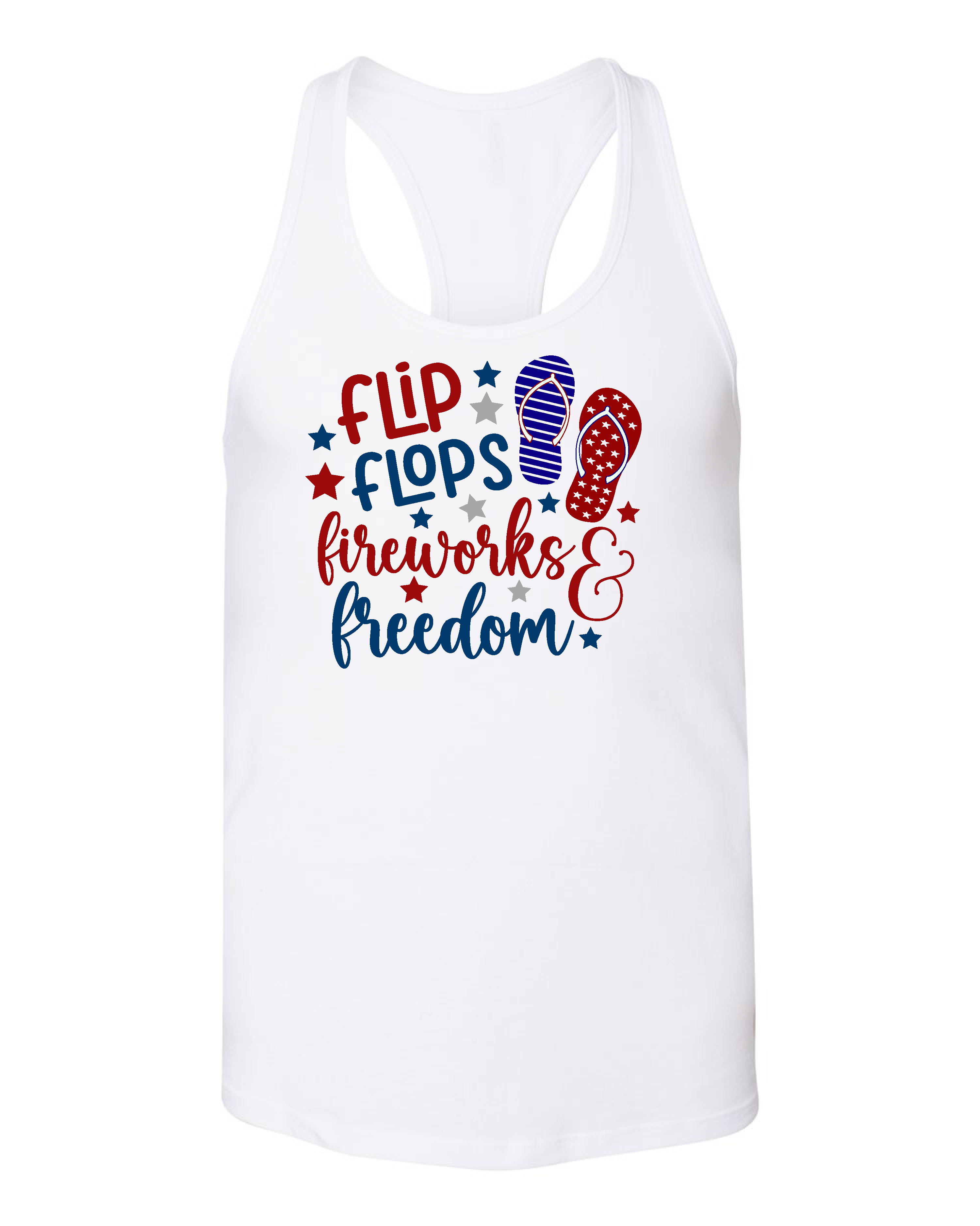 Flip Flops Fireworks & Freedom Women's Racerback Tank Top