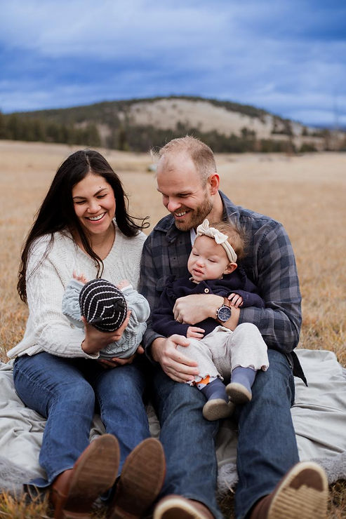 Family enjoying the outdoors in the Flathead Valley near Whitefish MT
