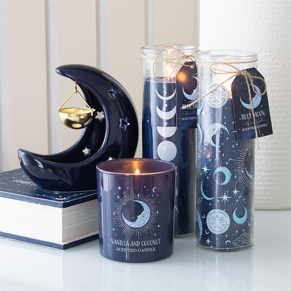 Thumbnail: Blue Moon Phase Fig & Vanilla Scented Glass Tube Candle