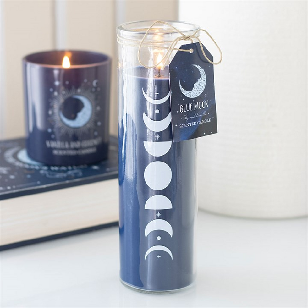 Thumbnail: Blue Moon Phase Fig & Vanilla Scented Glass Tube Candle