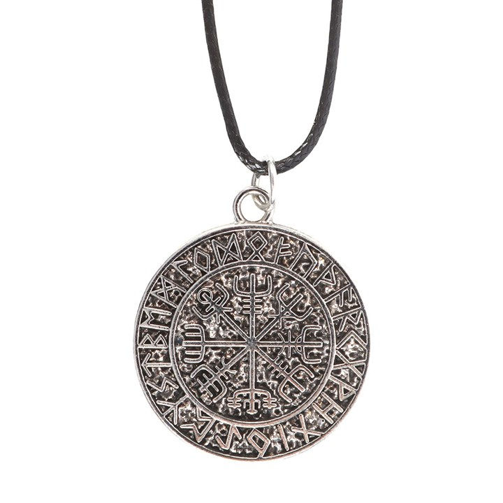 Thumbnail: Vegvisir Viking Compass Viking Cord Necklace