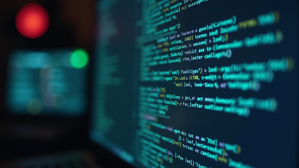 Close-up view of a computer terminal displaying code