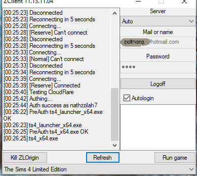 logue na zclient e clique em RUN ZLORIGIN