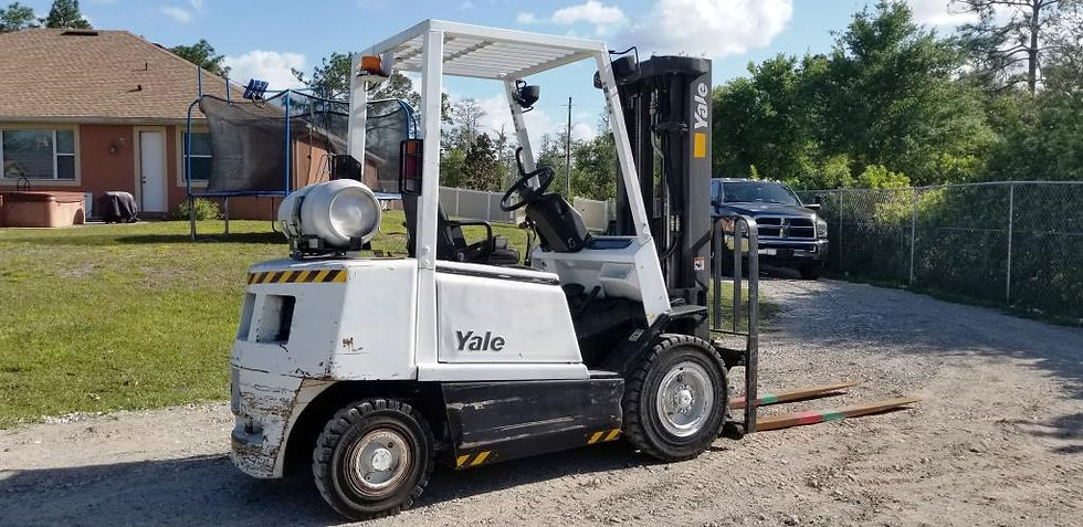 Thumbnail: 2005 Yale Forklift GLP050 Pneumatic, Long Forks, Low Hours