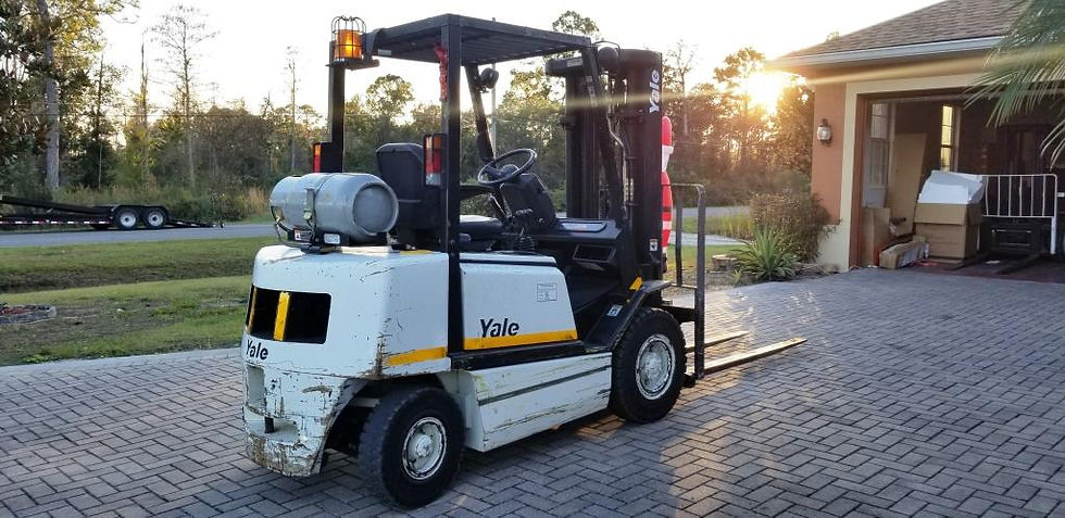Thumbnail: 2004 Forklift Yale GLP050 5,000 lb. Pneumatic Style, Long Forks