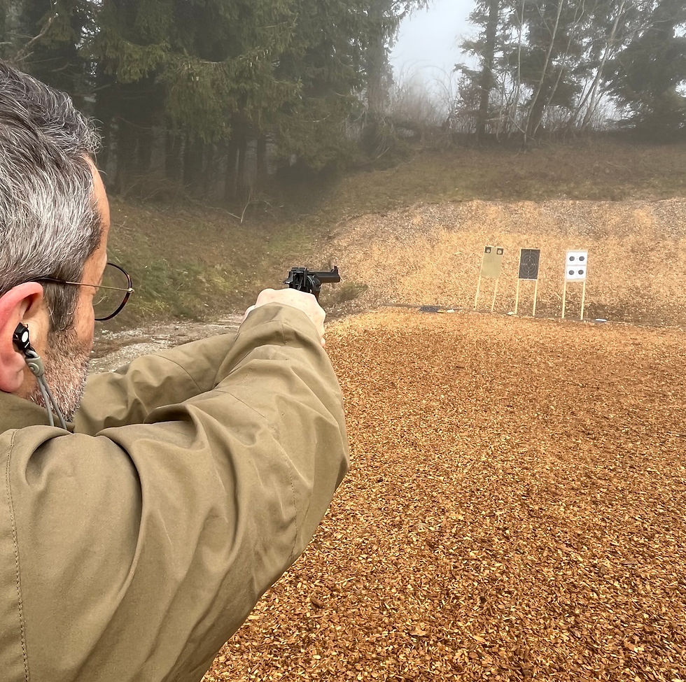 Accuracy shooting at 15 m (combat, olympic and B-8 targets visible)